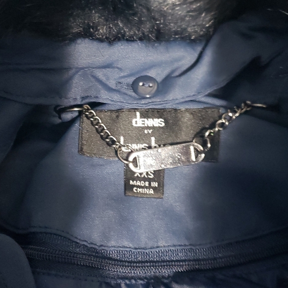 Womens XXS Dennis Basso jacket coat S blue - Picture 10 of 12